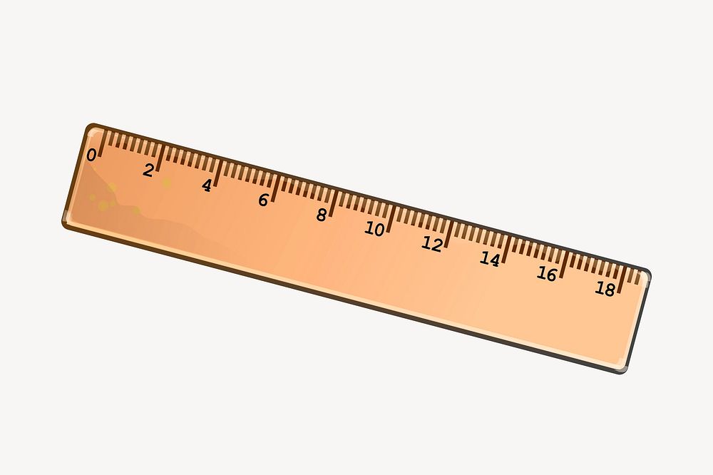 Ruler clipart, stationery illustration vector. Free public domain CC0 image.