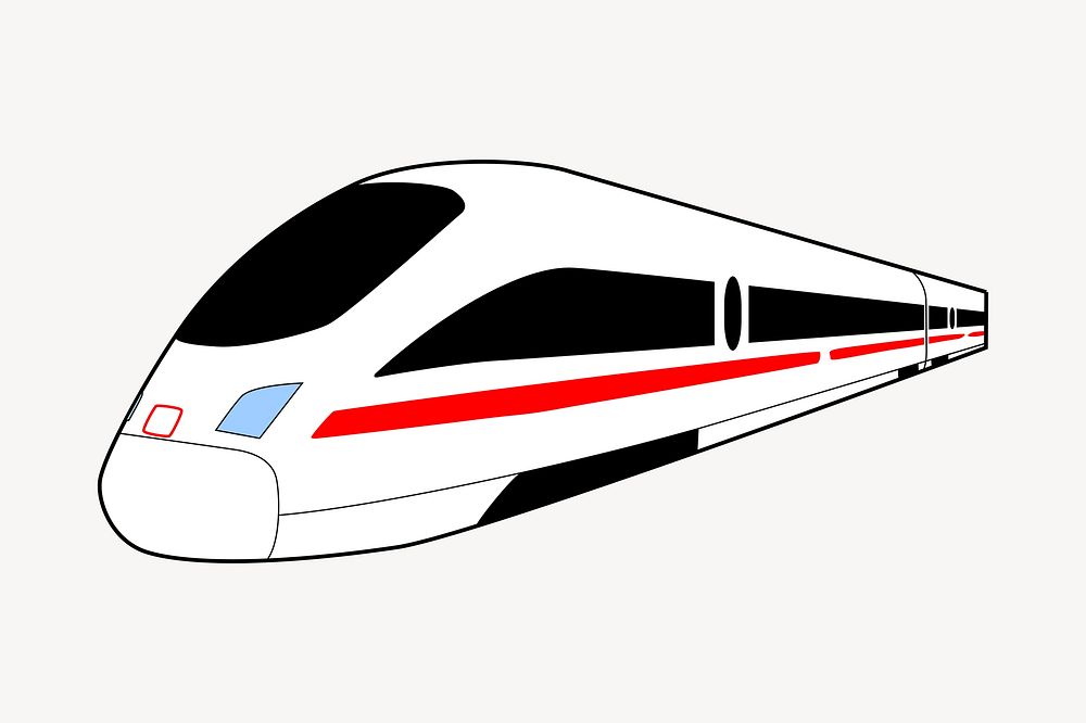 High-speed train sticker, vehicle illustration psd. Free public domain CC0 image.