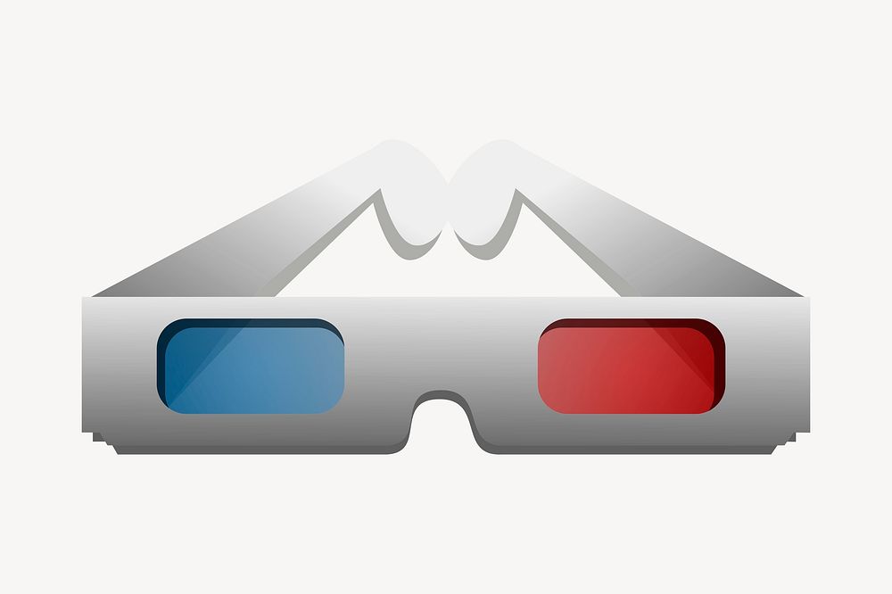 Retro 3D glasses sticker, entertainment illustration psd. Free public domain CC0 image.
