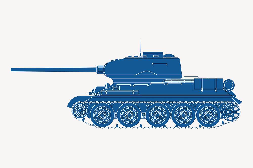 Military tank sticker, vehicle illustration psd. Free public domain CC0 image.