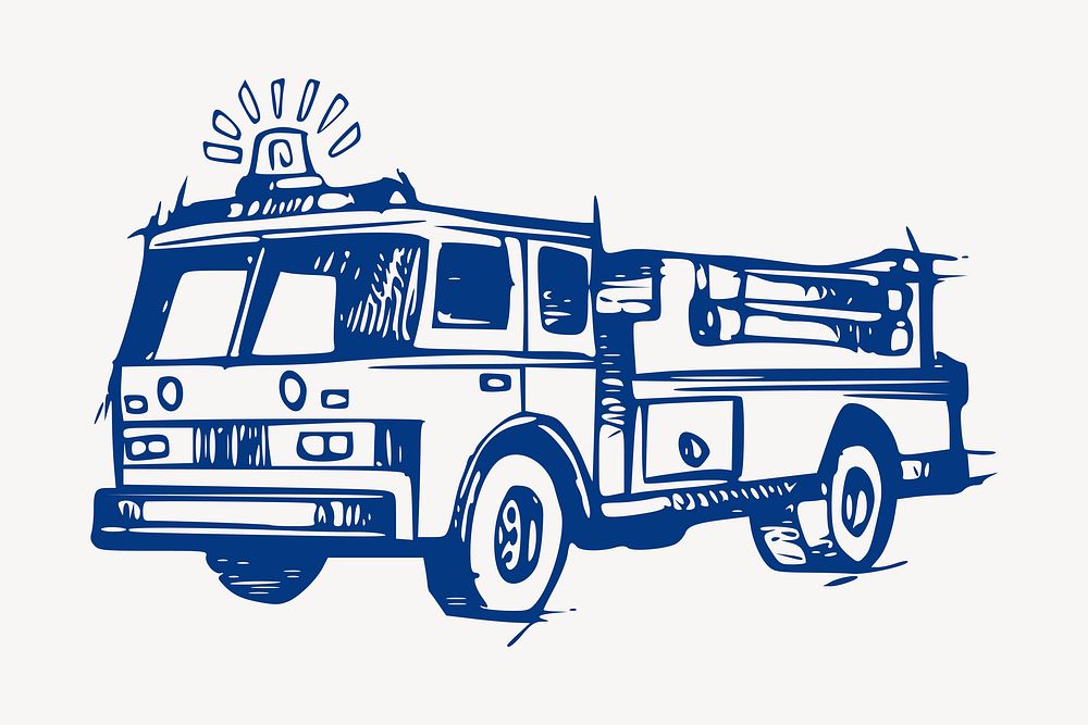 Firetruck clipart, vehicle illustration vector. Free public domain CC0 image