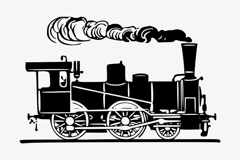 Train silhouette, vehicle illustration. Free public domain CC0 image