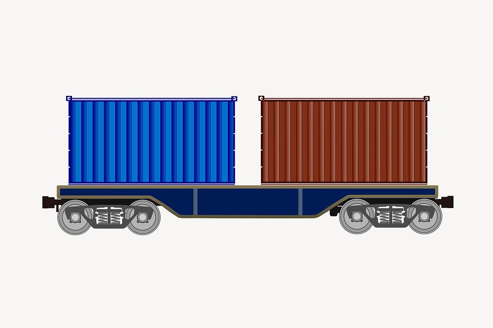 Cargo train clipart, vehicle illustration vector. Free public domain CC0 image