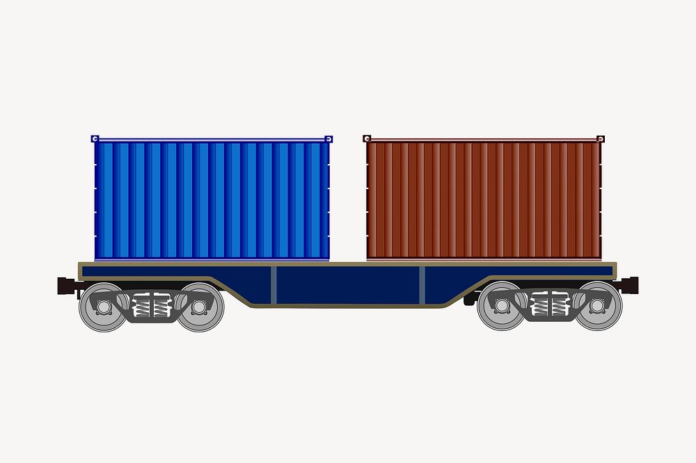 Cargo train, vehicle illustration. Free public domain CC0 image