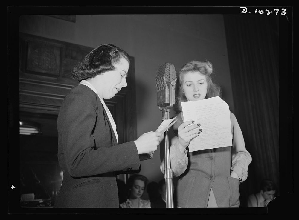 "You Can't Do Business With Hitler." Ilona Killian (left) and Virginia Moore are members of the cast of "You Can't Do…