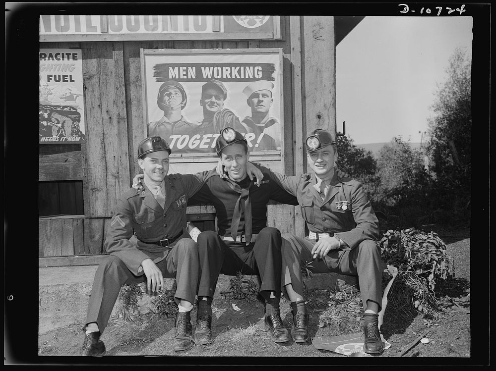 War production drive. Anthracite rallies. Servicemen working together! Soldiers, sailors and marines went into Pennsylvania…