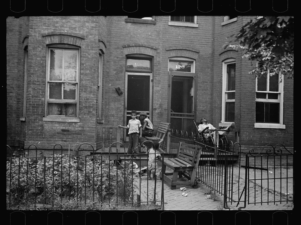 A once proud section, Washington, D.C. These houses now are overcrowded with African American population and greatly in need…