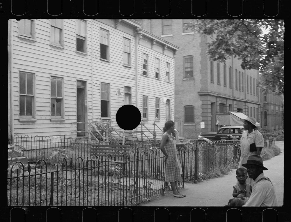 [Untitled photo, possibly related to: A once proud section, Washington, D.C. These houses now are overcrowded with African…