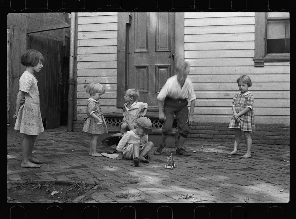 [Untitled photo, possibly related to: White children playing in Georgetown, Washington, D.C.]. Sourced from the Library of…