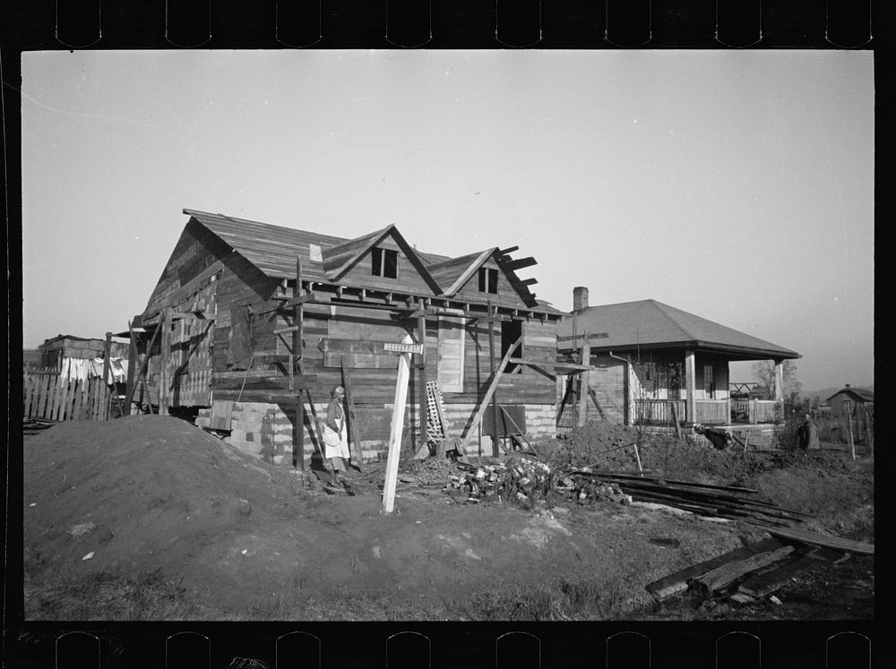 Typical half-built house at Steel Subdivision, Hamilton County, Ohio. Sourced from the Library of Congress.