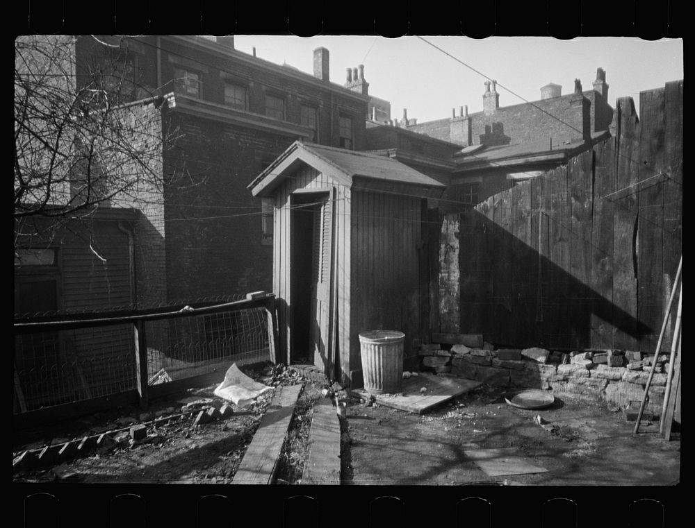 Tenement backyard and privy, Hamilton County, Ohio. Sourced from the Library of Congress.