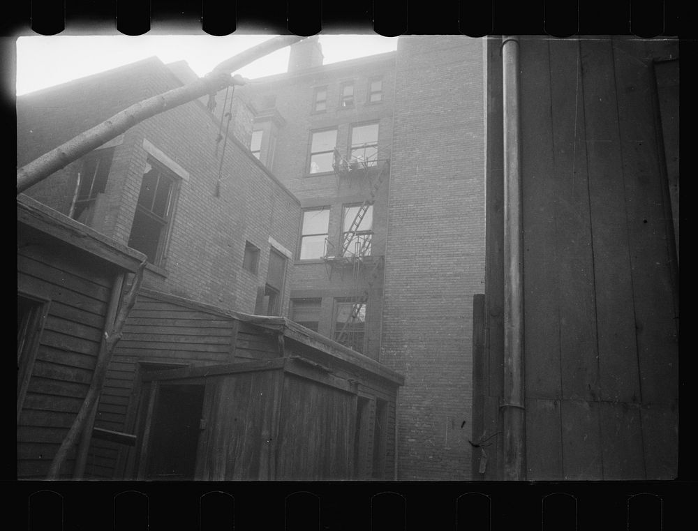 [Untitled photo, possibly related to: Alleyway off Van Horn Street, Hamilton County, Ohio]. Sourced from the Library of…