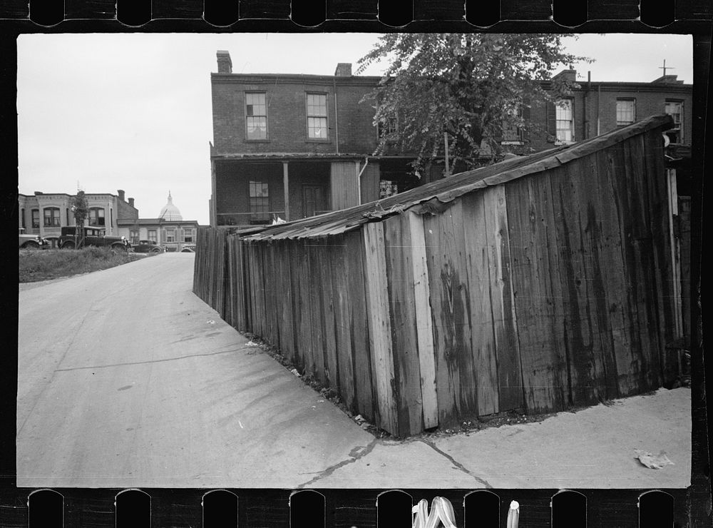 Slum section near the Capitol, Washington, D.C.. Sourced from the Library of Congress.