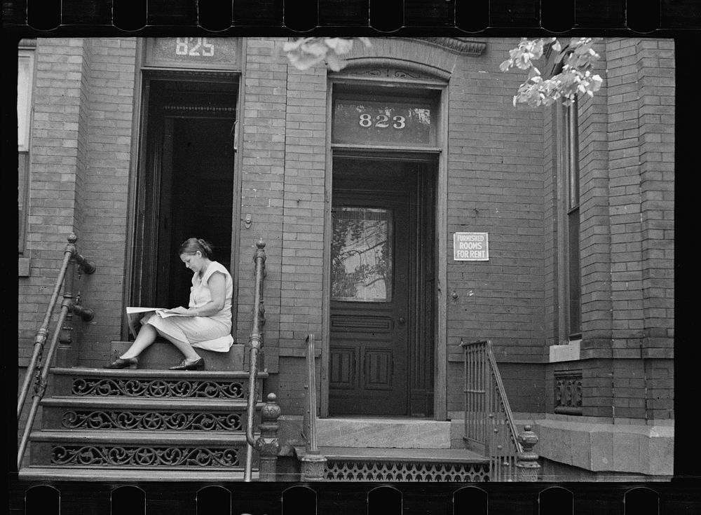 [Untitled photo, possibly related to: Typical rooming house, Washington, D.C.]. Sourced from the Library of Congress.