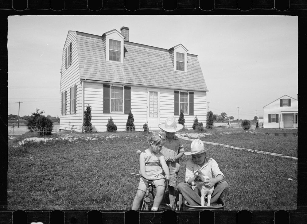 [Untitled photo, possibly related to: Among first homesteaders at Decatur Homesteads, Decatur, Indiana]. Sourced from the…