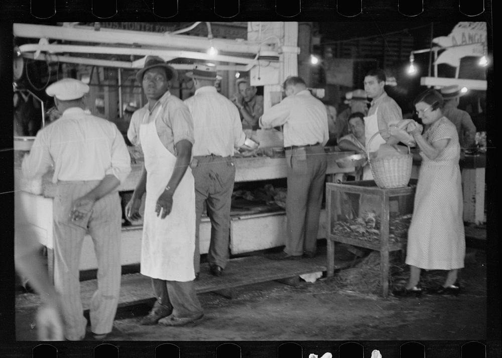 [Untitled photo, possibly related to: Marketplace at New Orleans, scene of many rehabilitation clients' cash sales…