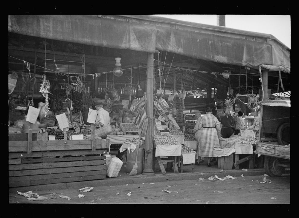 Marketplace at New Orleans, scene of many rehabilitation clients' cash sales, Louisiana. Sourced from the Library of…