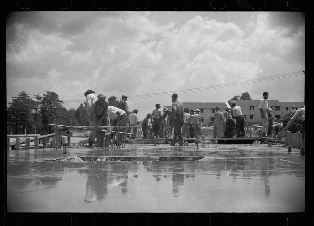 [Untitled photo, possibly related to: Construction at Greenbelt, Maryland]. Sourced from the Library of Congress.