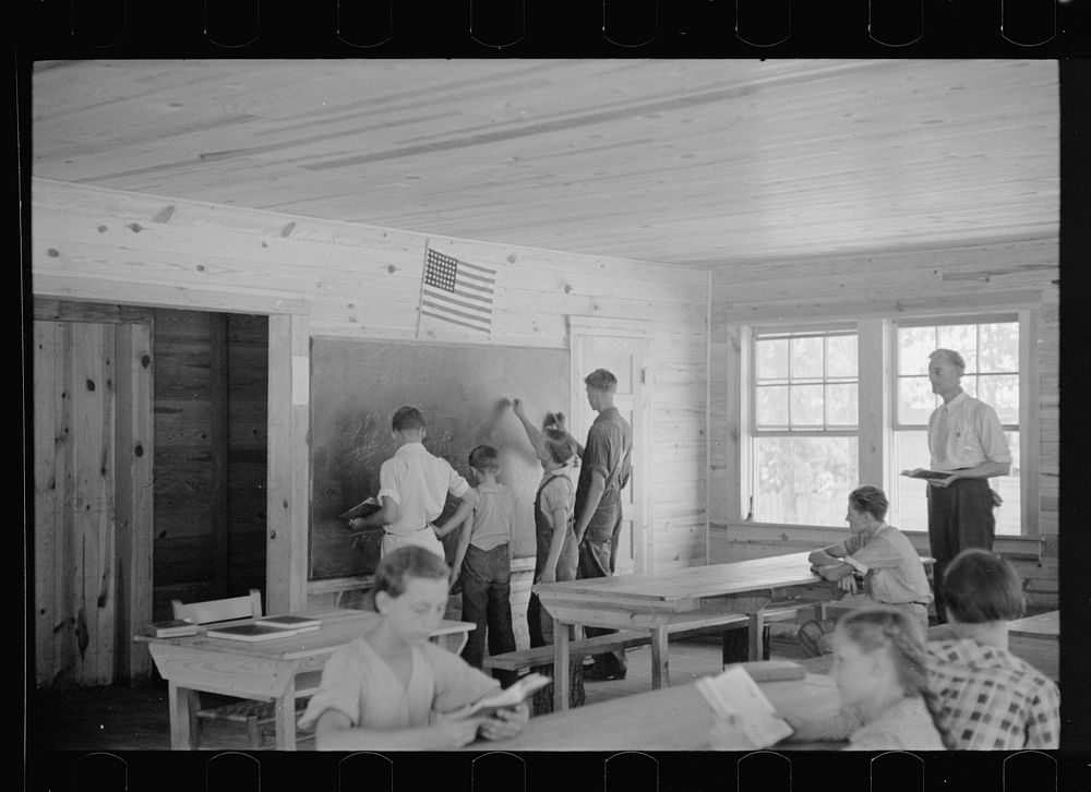 [Untitled photo, possibly related to: School scene at Skyline Farms, near Scottsboro, Alabama]. Sourced from the Library of…