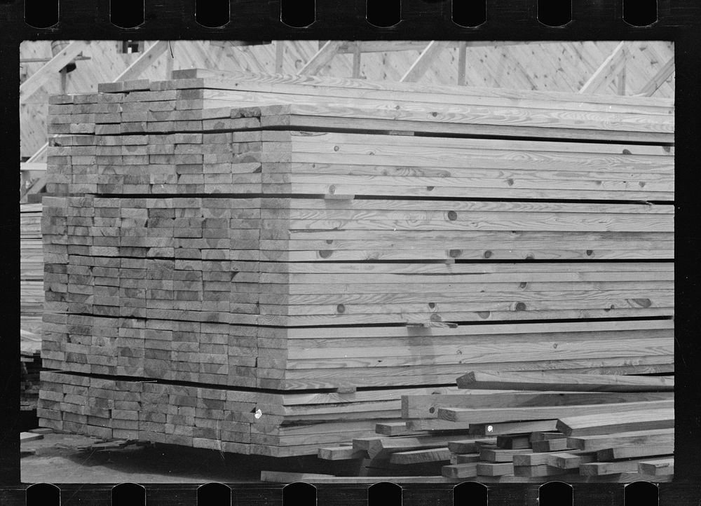 Lumber storage, Greenbelt, Maryland. Sourced from the Library of Congress.