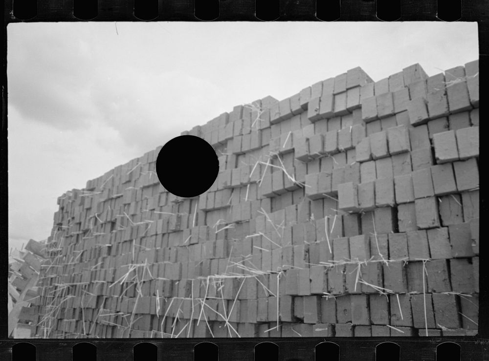 [Untitled photo, possibly related to: Cinder block used for building, Greenbelt, Maryland]. Sourced from the Library of…