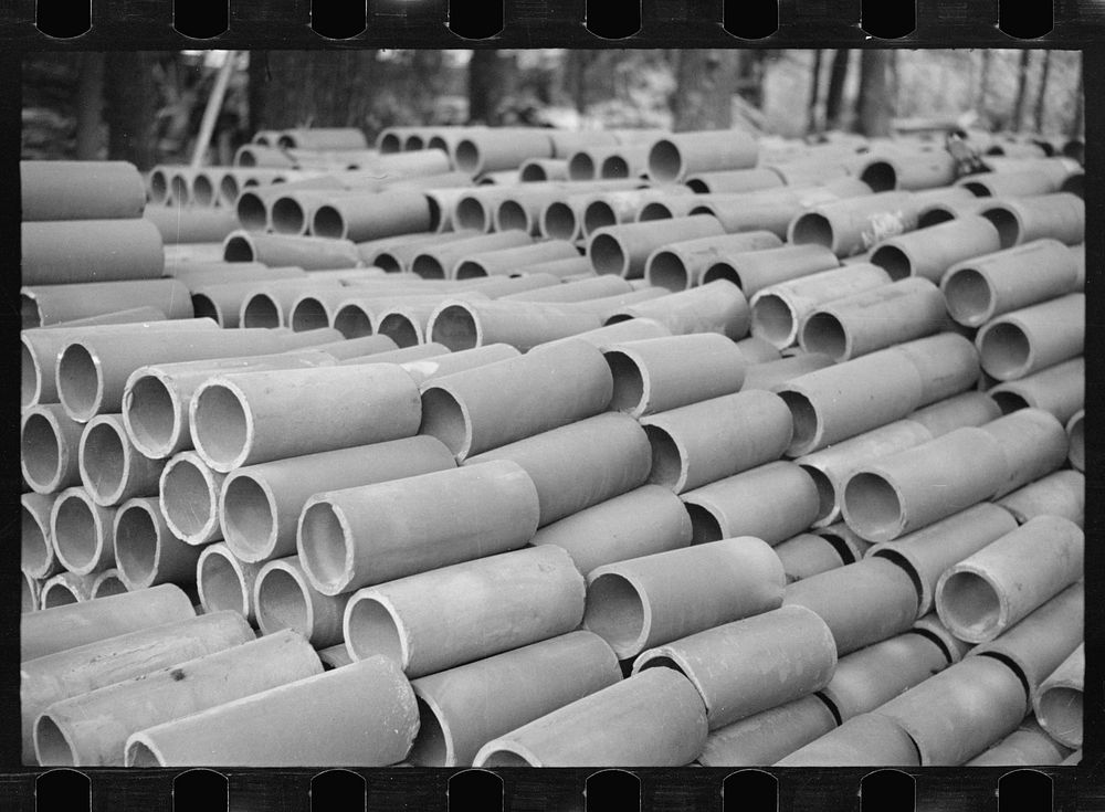 Tile pipe, Greenbelt, Maryland. Sourced from the Library of Congress.