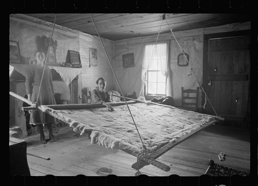 [Untitled photo, possibly related to: Kitchen and washroom of two room mountain shack, Route U.S. 11, a few miles east of…