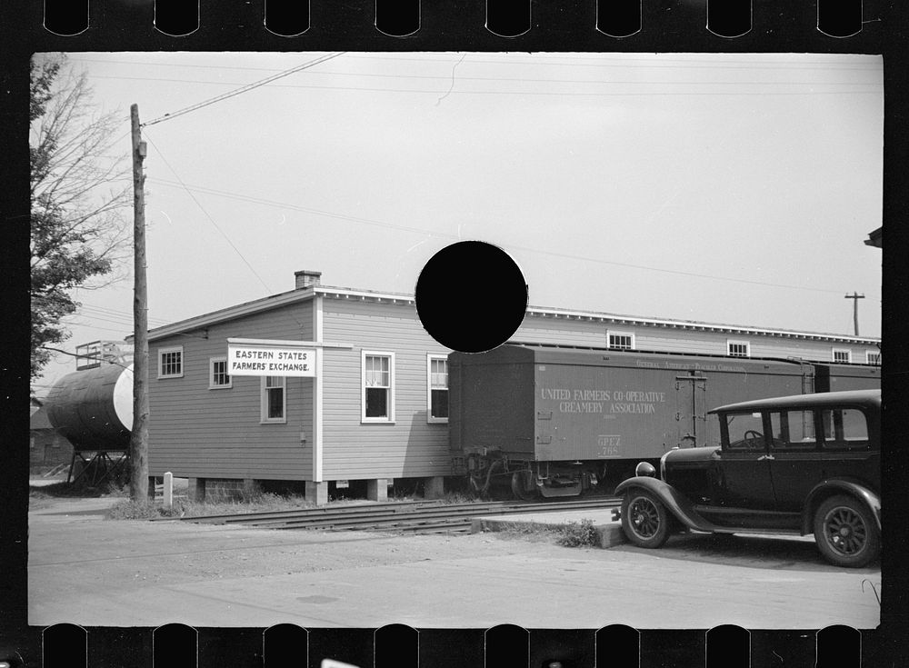 [Untitled photo, possibly related to: Farmer's cooperative, Morrisville, Vermont]. Sourced from the Library of Congress.
