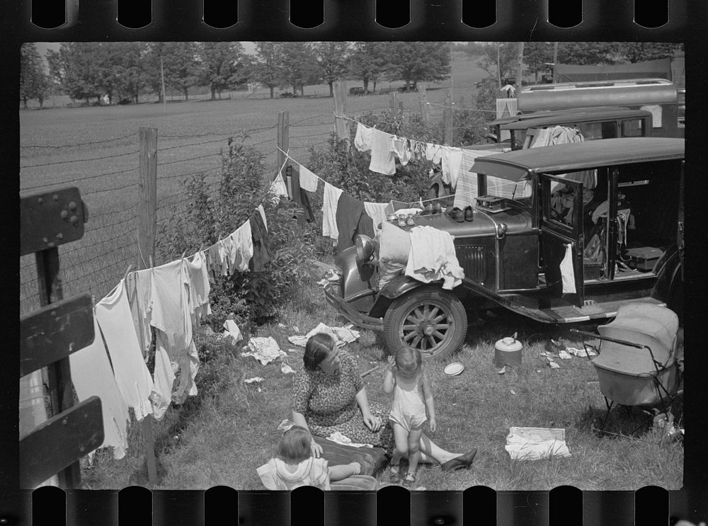 [Untitled photo, possibly related to: Farm families come prepared to live at the fair, Morrisville, Vermont]. Sourced from…