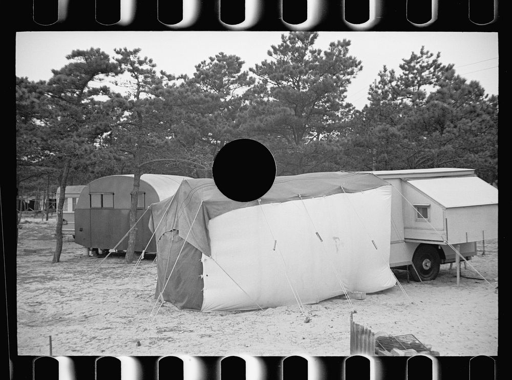 [Untitled photo, possibly related to: Store furnishing supplies to auto trailer camp at Dennis Port, Massachusetts]. Sourced…