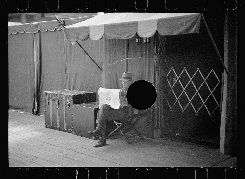 [Untitled photo, possibly related to: Stable man at the Eastern States Fair, Springfield, Massachusetts]. Sourced from the…