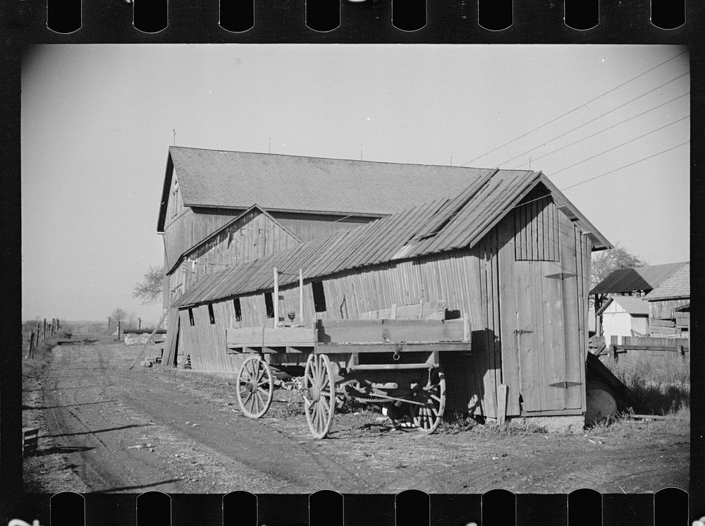 [Untitled photo, possibly related to: Corn crib on H.S. Wimmer farm, Butztown, Pennsylvania, Northampton farm site]. Sourced…