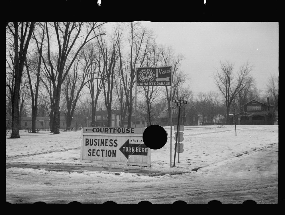 [Untitled photo, possibly related to: Signs, Kentland, Indiana]. Sourced from the Library of Congress.