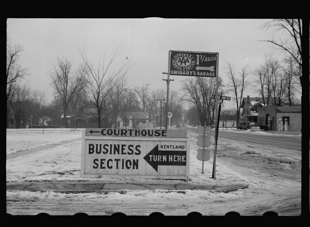 Signs, Kentland, Indiana. Sourced from the Library of Congress.