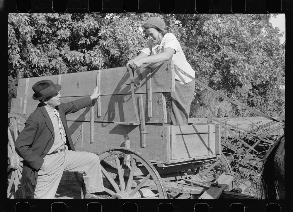 County supervisor talking with FSA (Farm Security Administration) client. Coffey County, Kansas. Sourced from the Library of…