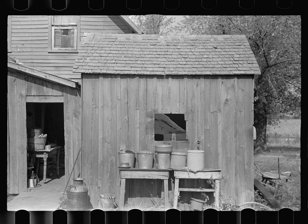 Rear of  tenant farmer's home. Kansas. Sourced from the Library of Congress.