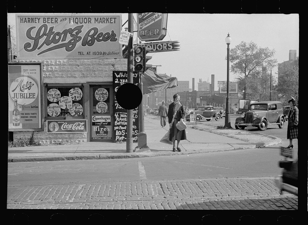 [Untitled photo, possibly related to: Liquor store, Omaha, Nebraska]. Sourced from the Library of Congress.
