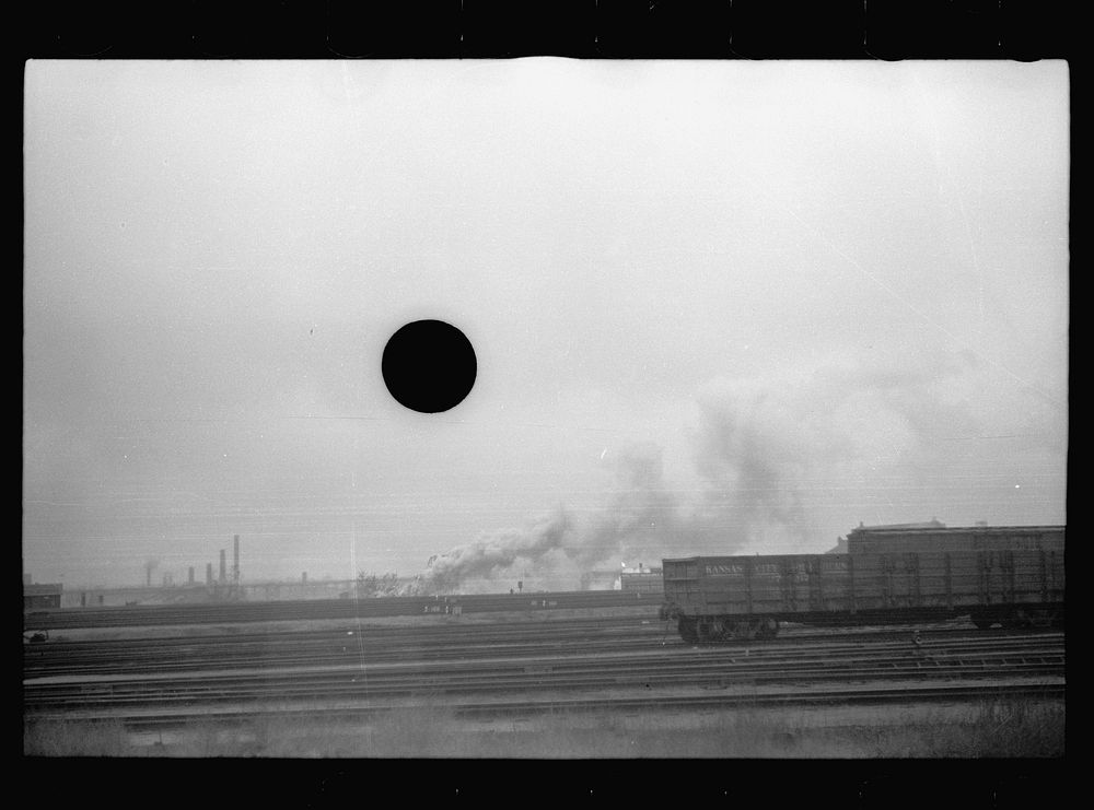 [Untitled photo, possibly related to: Railroad yards, Omaha, Nebraska]. Sourced from the Library of Congress.