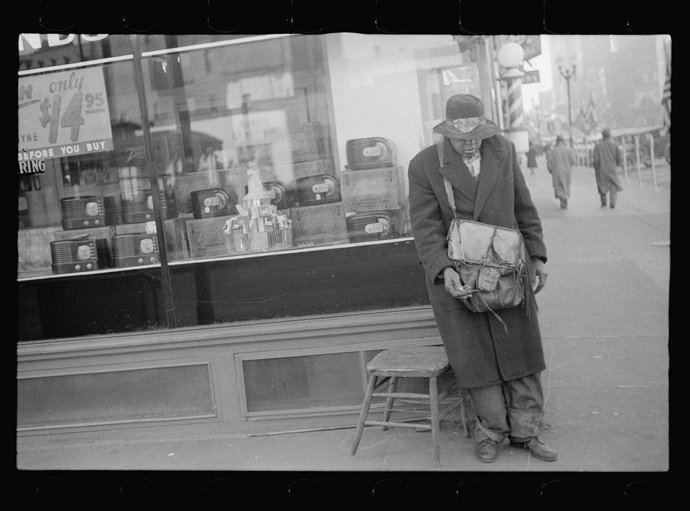 Blind man, Omaha, Nebraska. Sourced from the Library of Congress.