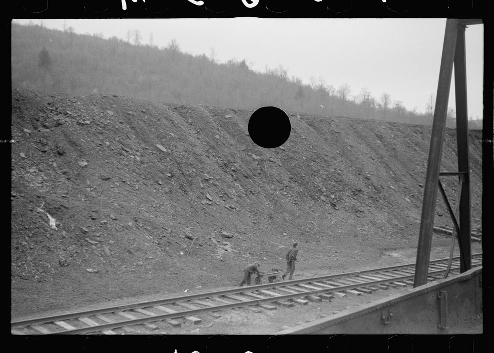 [Untitled photo, possibly related to: Miner's sons bringing home salvaged coal during May 1939 coal strike.  Kempton, West…