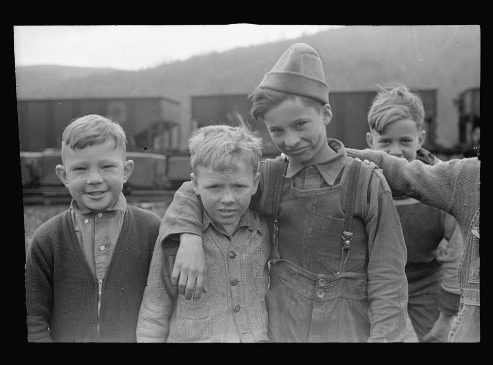 Schoolboys in coal town, Kempton, West Virginia. Sourced from the Library of Congress.