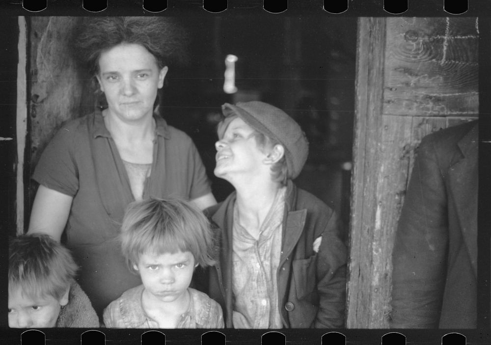 Wife and two children of George Blizzard, striking coal miner. Kempton, West Virginia. Sourced from the Library of Congress.