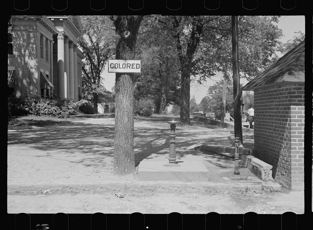 [Untitled photo, possibly related to: Drinking fountain on the county courthouse lawn, Halifax, North Carolina]. Sourced…