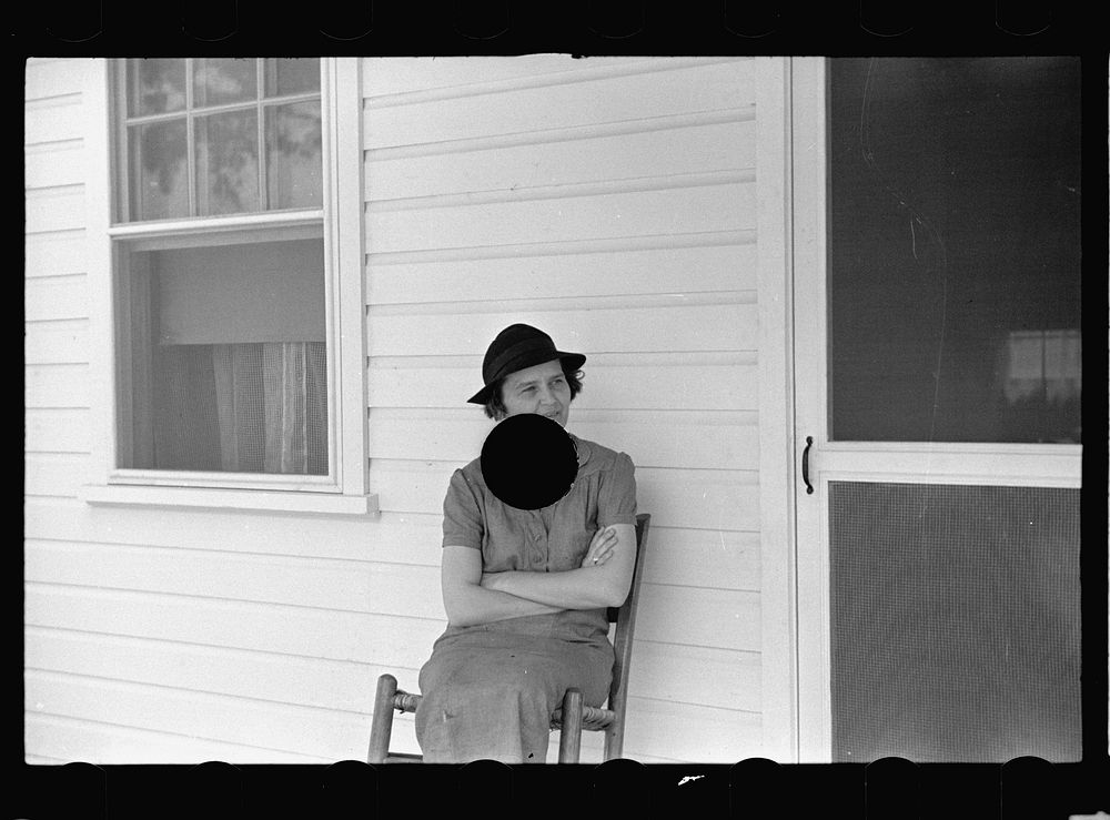 [Untitled photo, possibly related to: Wife of former tenant  farmer resettled at Roanoke Farms, North Carolina]. Sourced…