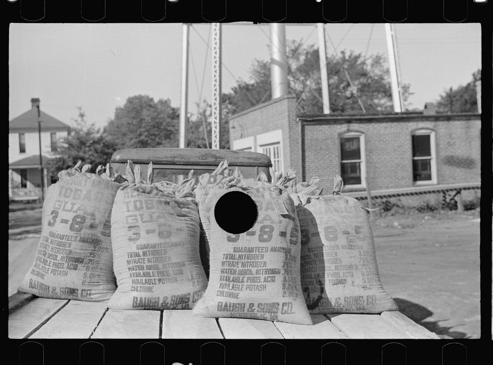 [Untitled photo, possibly related to: Fertilizer on truck, Enfield, North Carolina]. Sourced from the Library of Congress.
