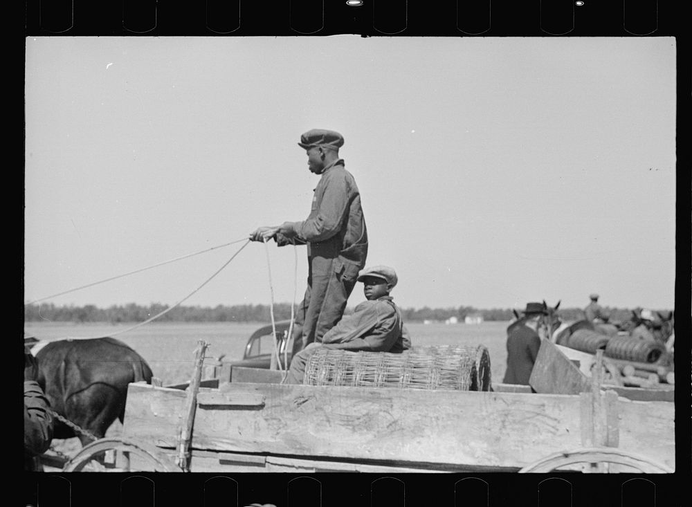 [Untitled photo, possibly related to: Foreman checking out supplies as they are received by es of the Roanoke Farms Project…