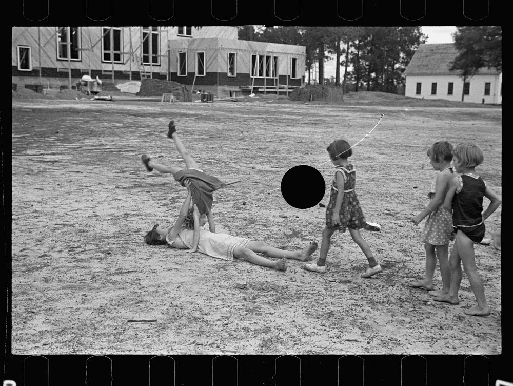 [Untitled photo, possibly related to: Playground scene at the Irwinville School, Georgia]. Sourced from the Library of…