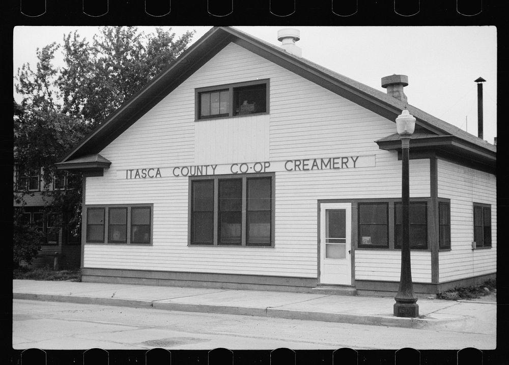 Coop creamery which has received loan from the FSA (Farm Security Administration), Coleraine, Minnesota. Sourced from the…