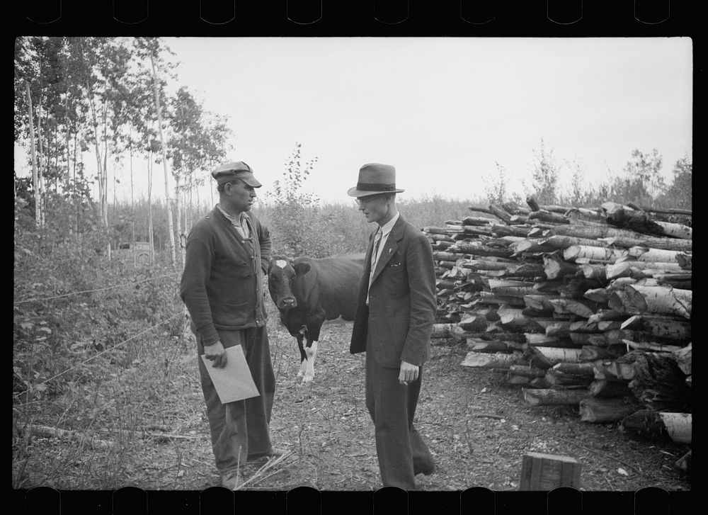[Untitled photo, possibly related to: County supervisor visiting family of FSA (Farm Security Administration) rehabilitation…