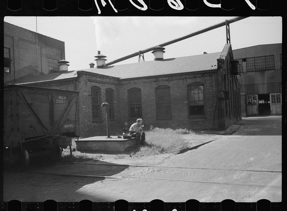 Lunch hour, tractor factory, Minneapolis, Free Photo rawpixel